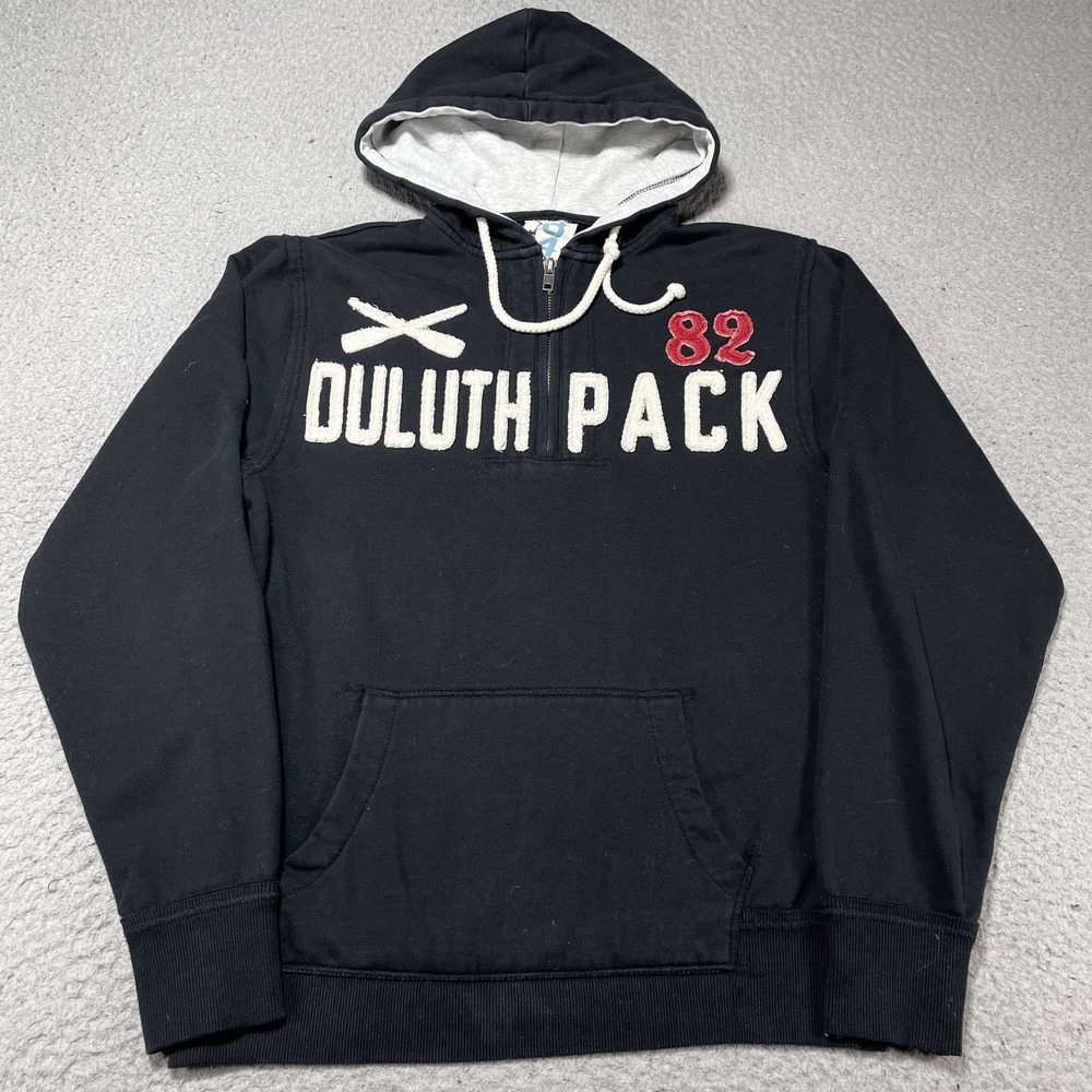 Blue 84 Hoodie Mens Small Black‎ Duluth Pack 82 1/4 Zip Fleece Sweatshirt